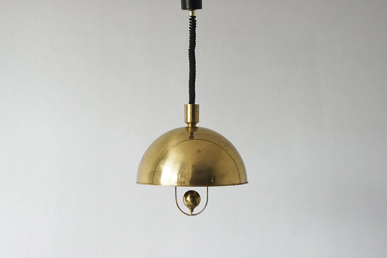 Lampada da soffitto in ottone di Florian Schulz, anni '70 1