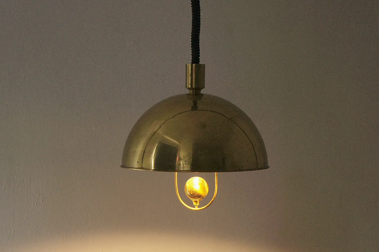 Lampada da soffitto in ottone di Florian Schulz, anni '70 6