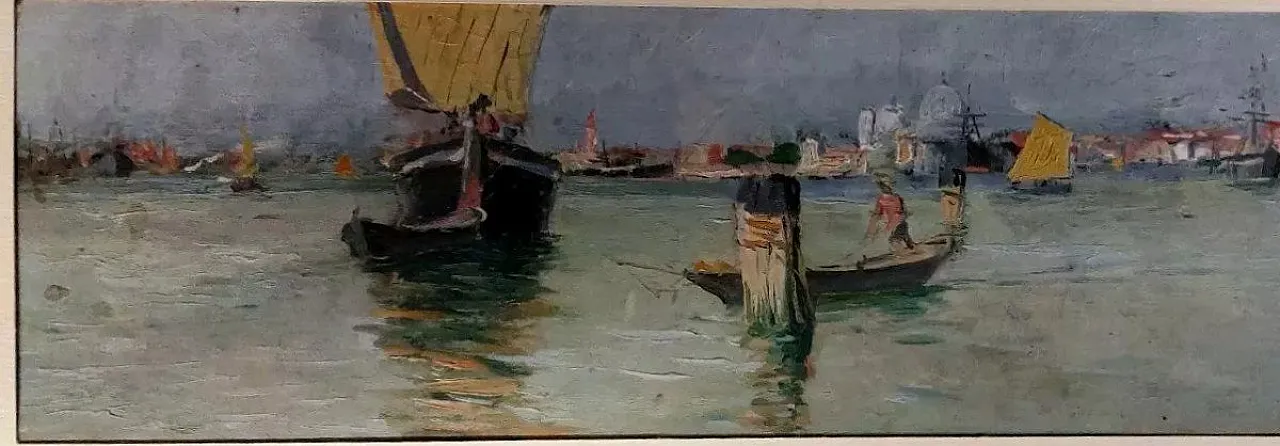 Venezia Marina, oil on panel, early 20th century 2