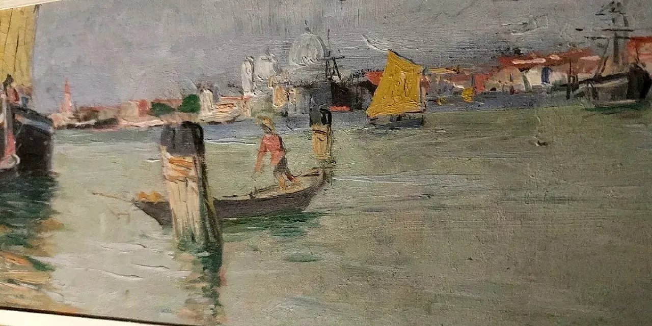 Venezia Marina, oil on panel, early 20th century 4