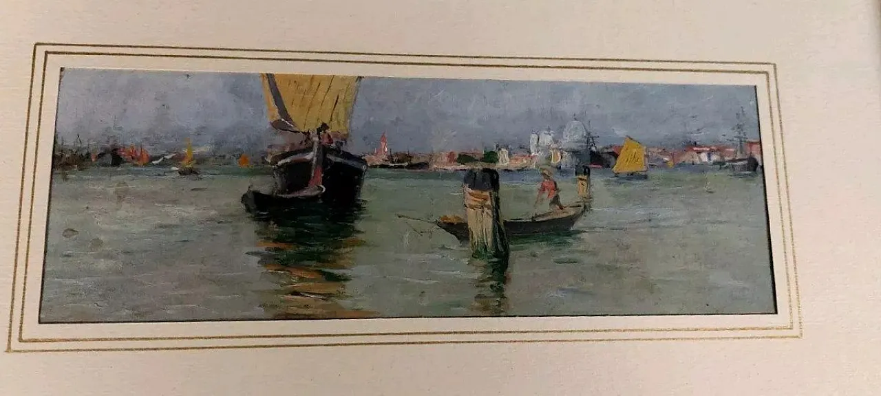 Venezia Marina, oil on panel, early 20th century 6