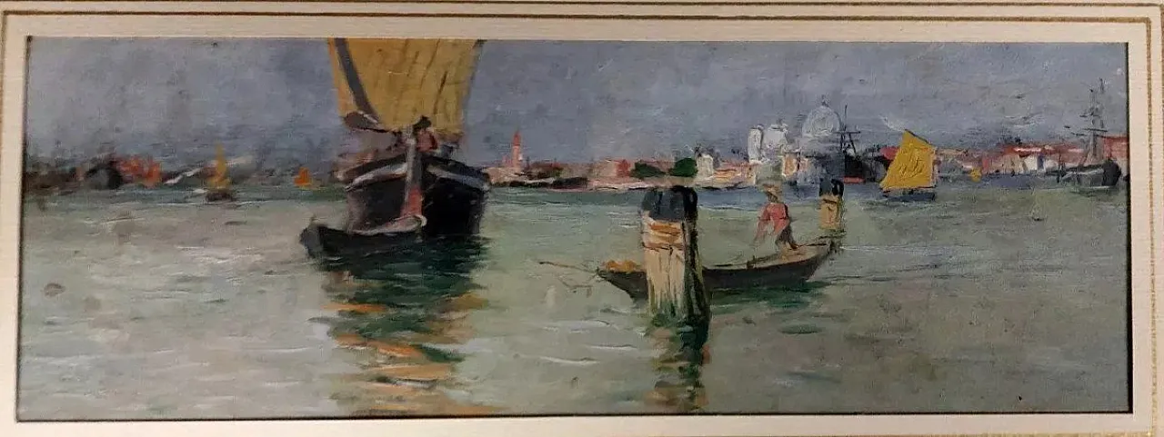 Venezia Marina, oil on panel, early 20th century 7