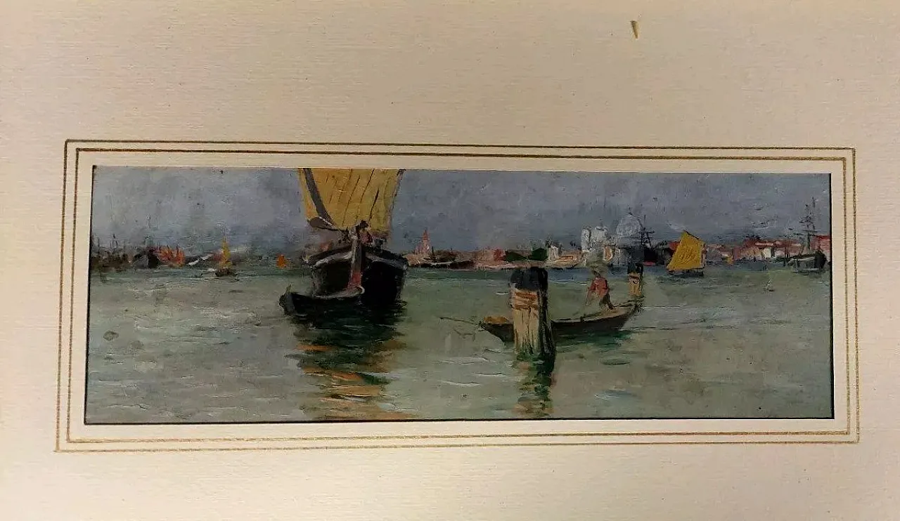 Venezia Marina, oil on panel, early 20th century 9