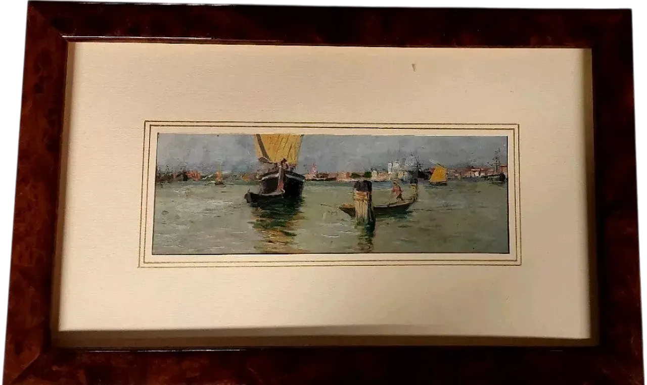 Venezia Marina, oil on panel, early 20th century 10