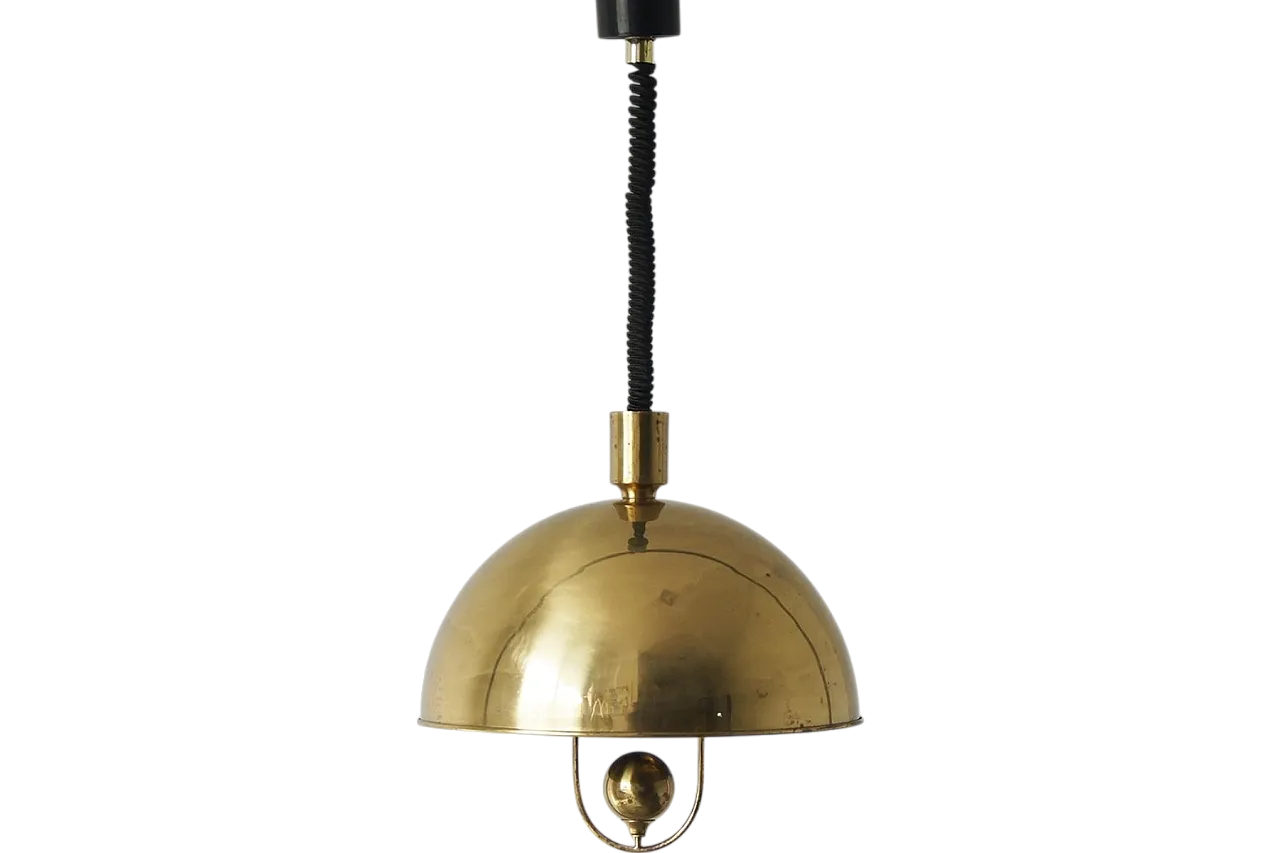 Lampada da soffitto in ottone di Florian Schulz, anni '70 8