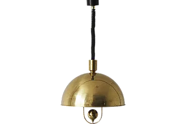 Lampada da soffitto in ottone di Florian Schulz, anni '70