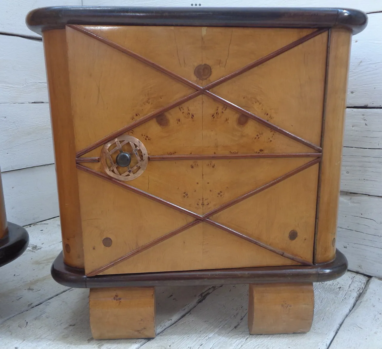 Art Déco bedside tables in style by Osvaldo Borsani, 1940s, set of 2 1