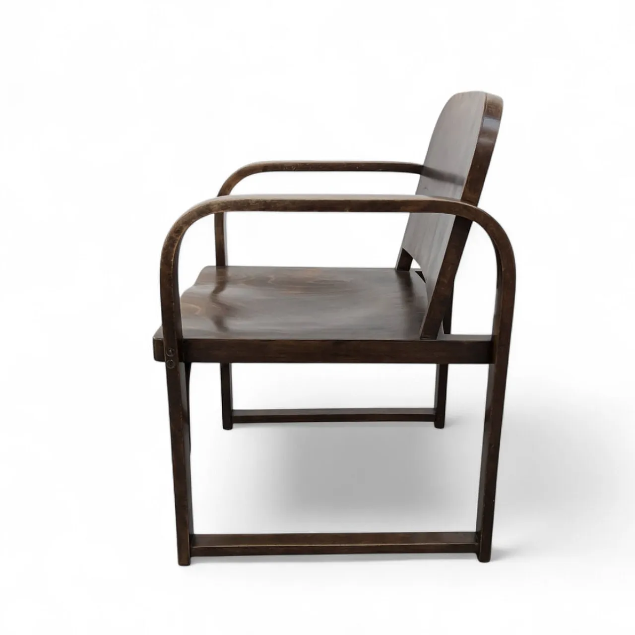 Poltrona A745 F in legno curvato di Michael Thonet per Tatra, anni '30 2