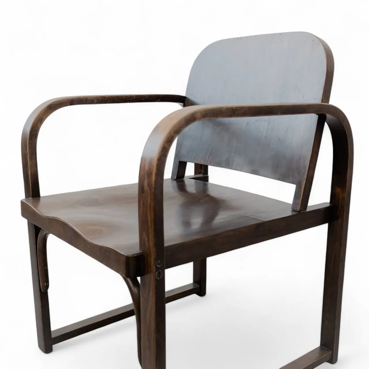 Poltrona A745 F in legno curvato di Michael Thonet per Tatra, anni '30 8