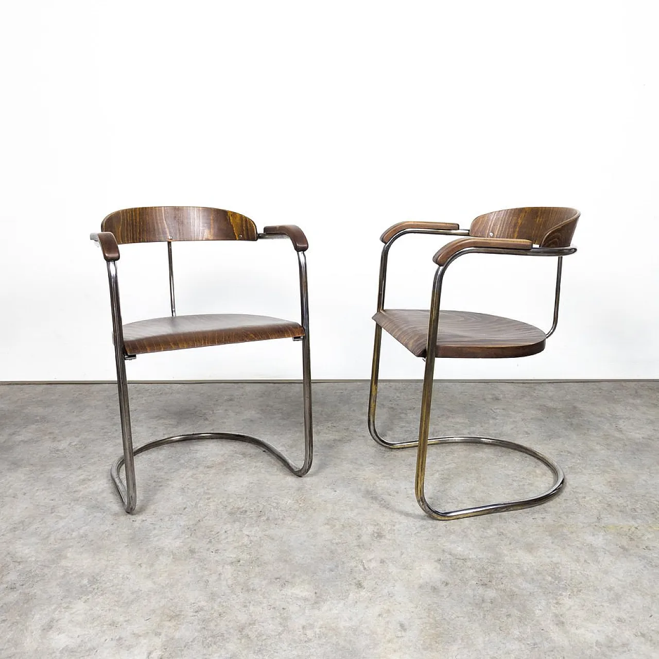 Pair of armchairs by H. & W. Luckhardt for Hynek Gottwald, 1930s 1