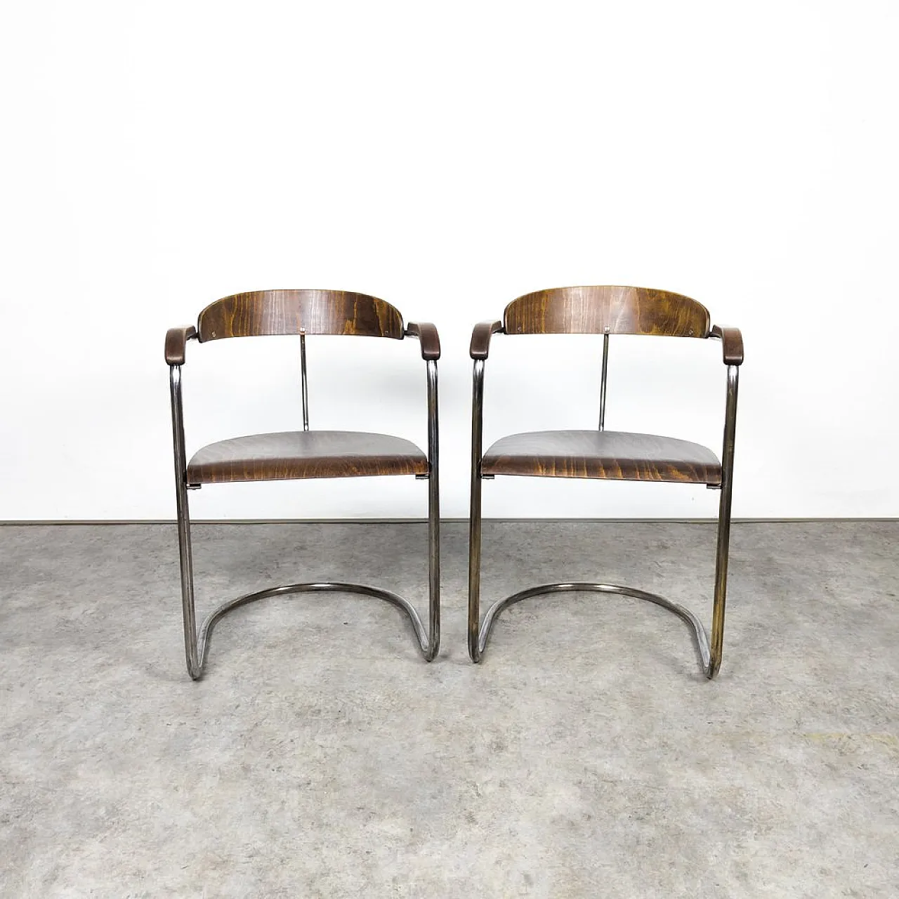 Pair of armchairs by H. & W. Luckhardt for Hynek Gottwald, 1930s 4