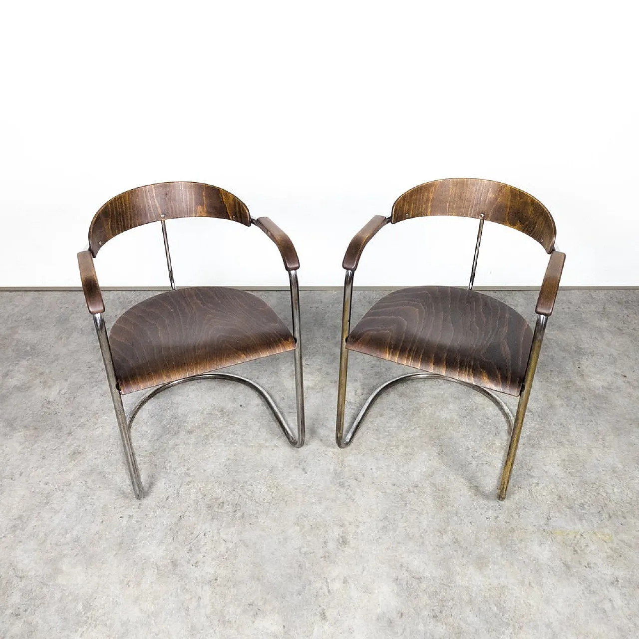 Pair of armchairs by H. & W. Luckhardt for Hynek Gottwald, 1930s 5