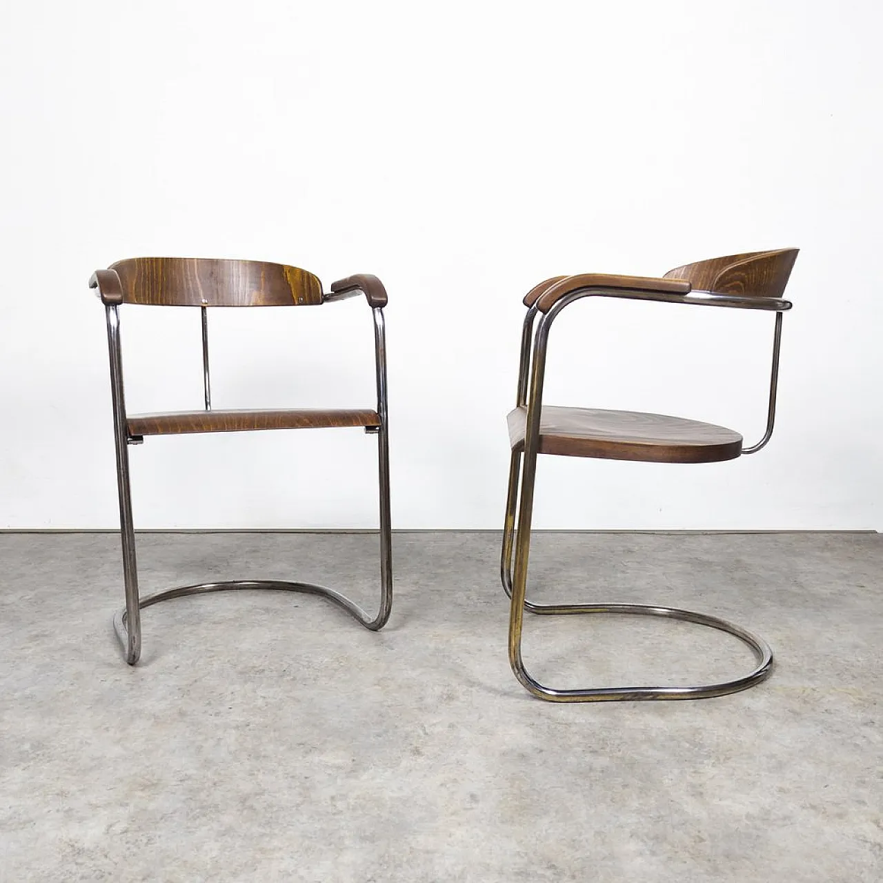 Pair of armchairs by H. & W. Luckhardt for Hynek Gottwald, 1930s 11