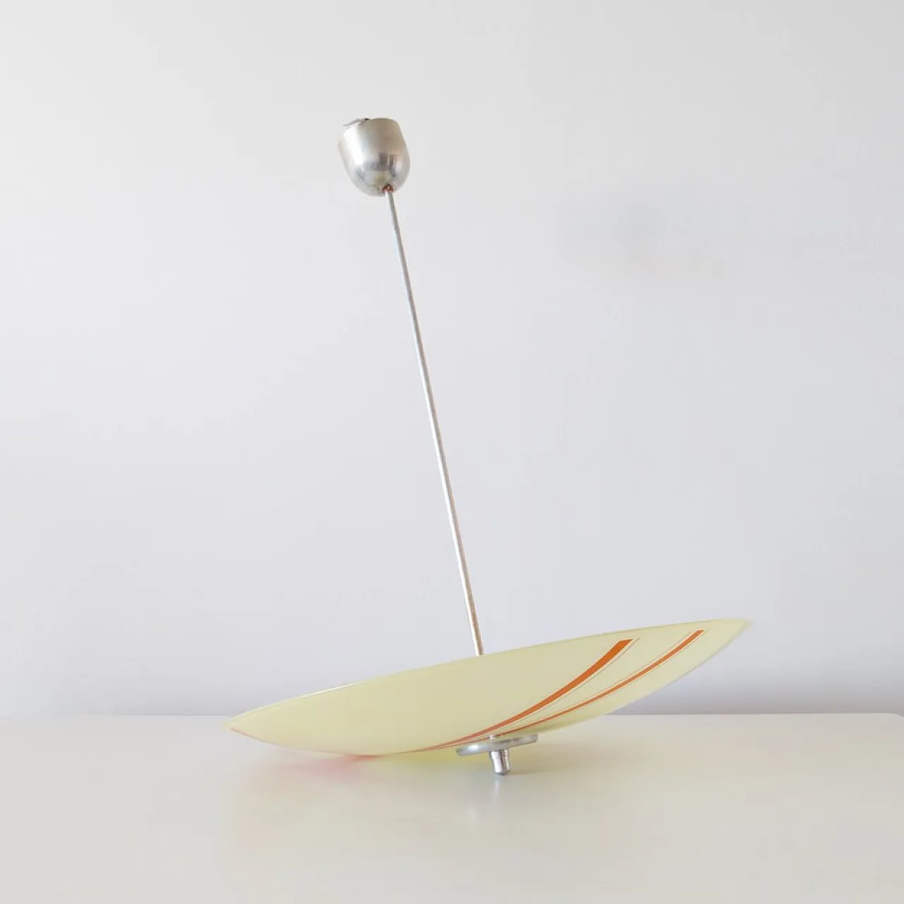 Mid-Century glass ceiling light by Napako, 1960s 1