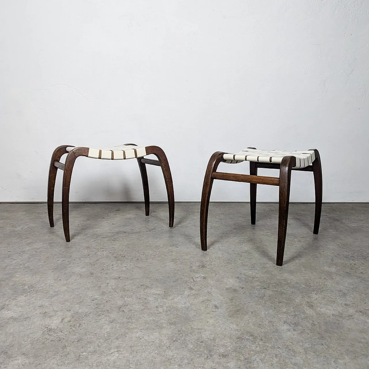 Pair of stools by Ladislav Bartoníček for Krásná Jizba, 1940s 1