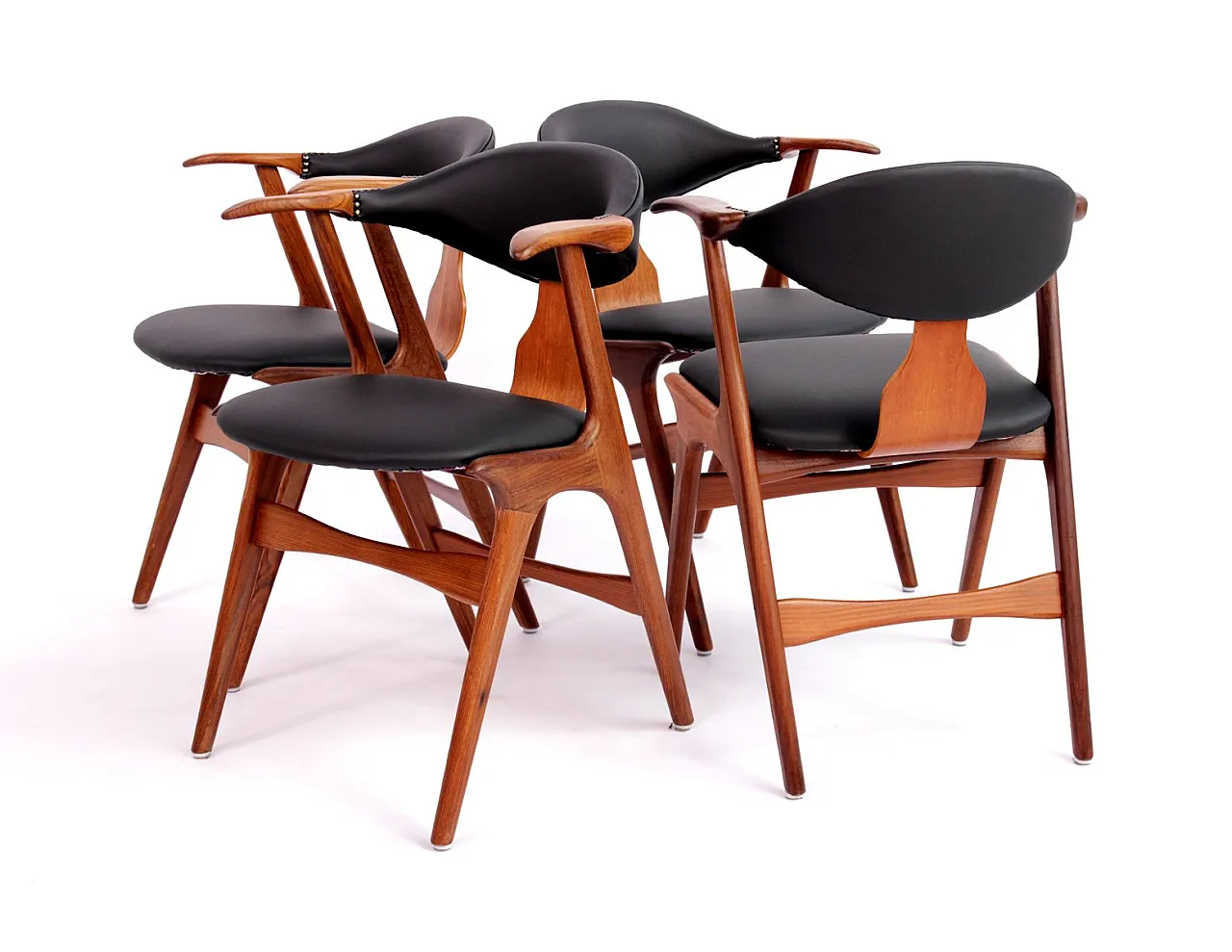 4 Dining Chairs attributed to Louis Van Teeffelen for Wébé, 1960s 3