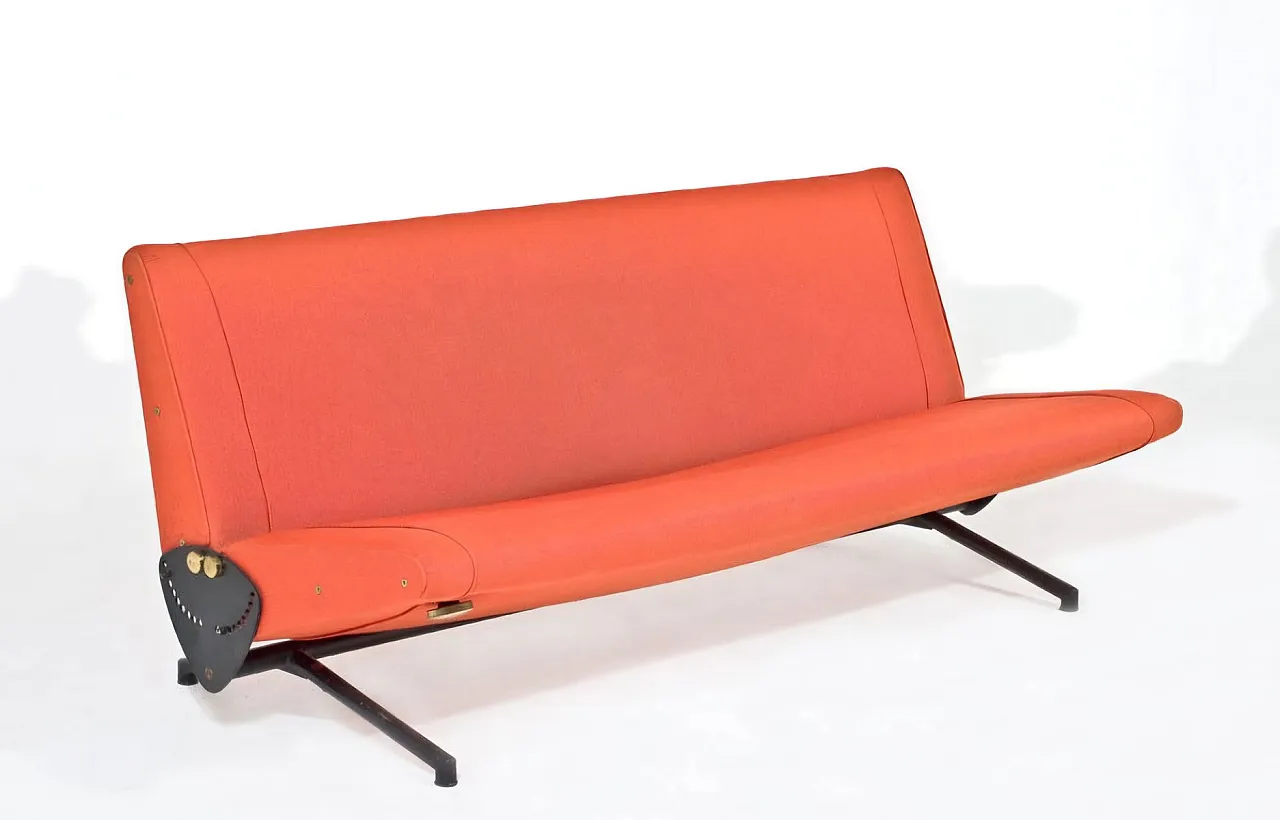 Model D70 red sofabed by Osvaldo Borsani for Tecno Varedo, 1950s 1