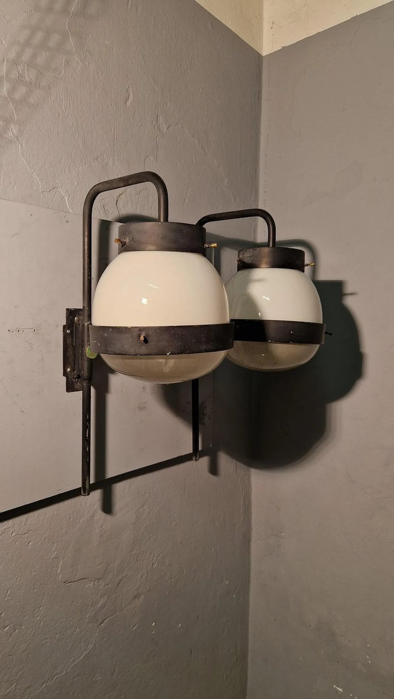 Pair of Delta wall lamps by Sergio Mazza for Artemide, 1960s 3