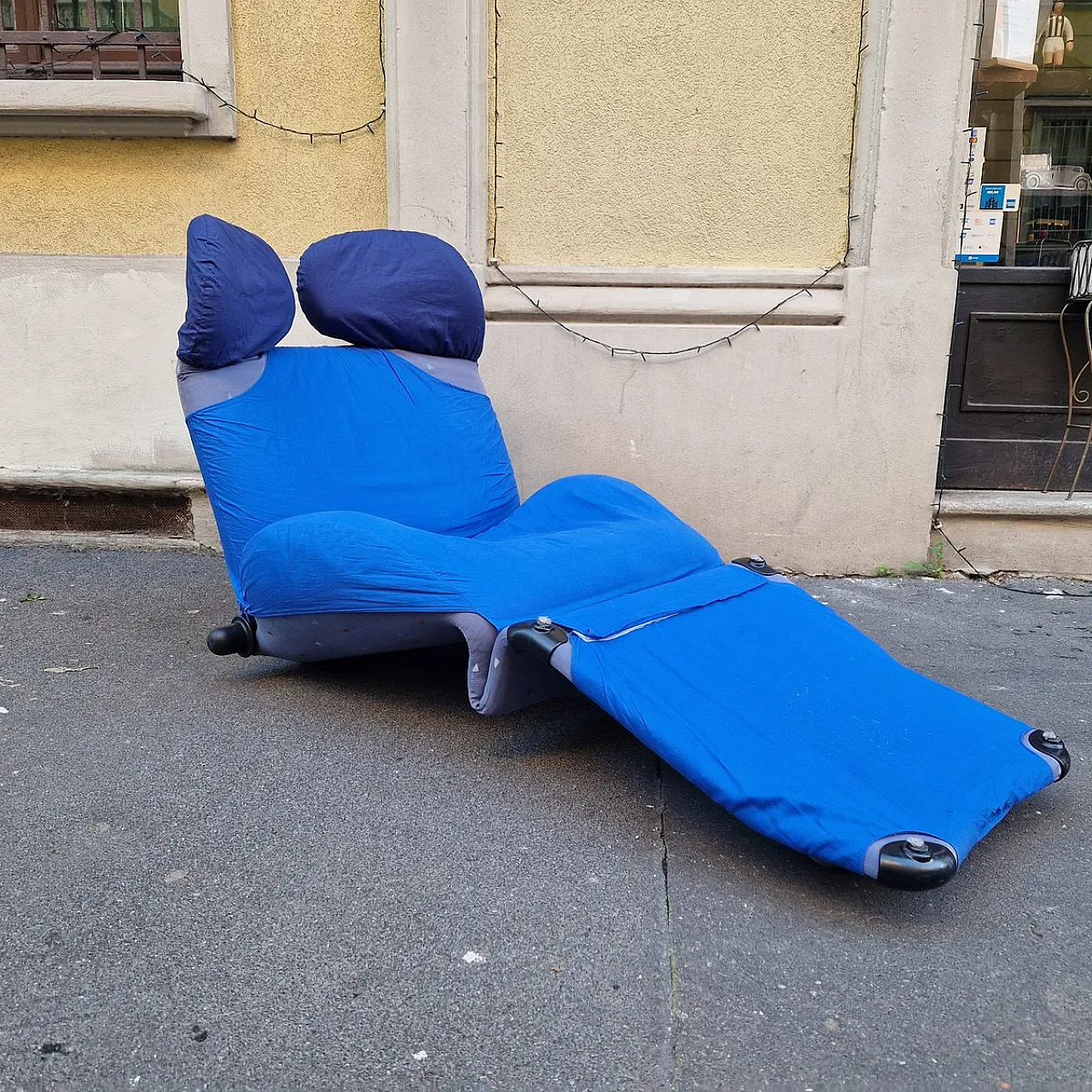 Chaise longue wink in fabric by Toshiyuki Kita for Cassina, 1980s 4