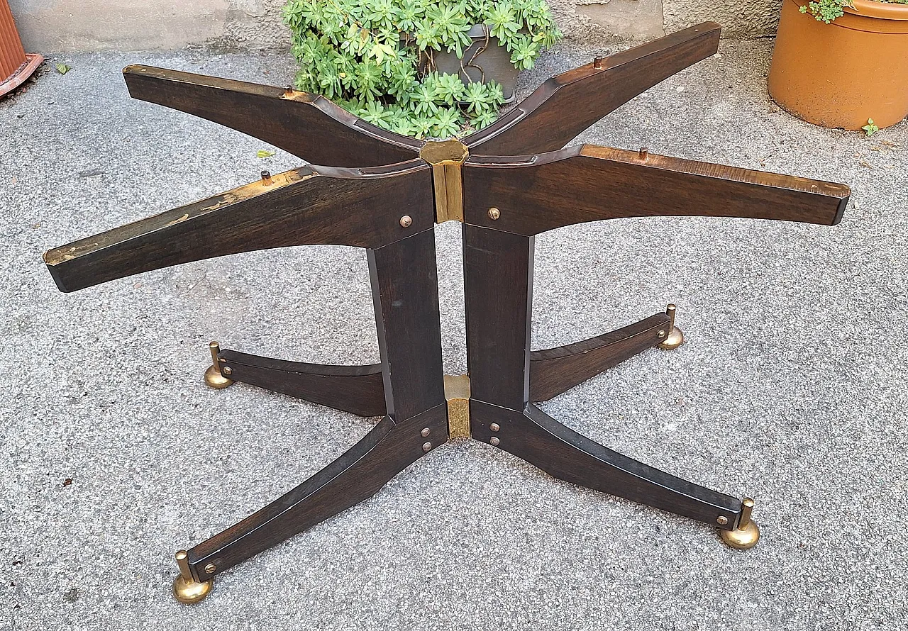 Dining Table in Brass and Ebonized Wood with Oval Top by Ignazio Gardella for Azucena, 1950s 3