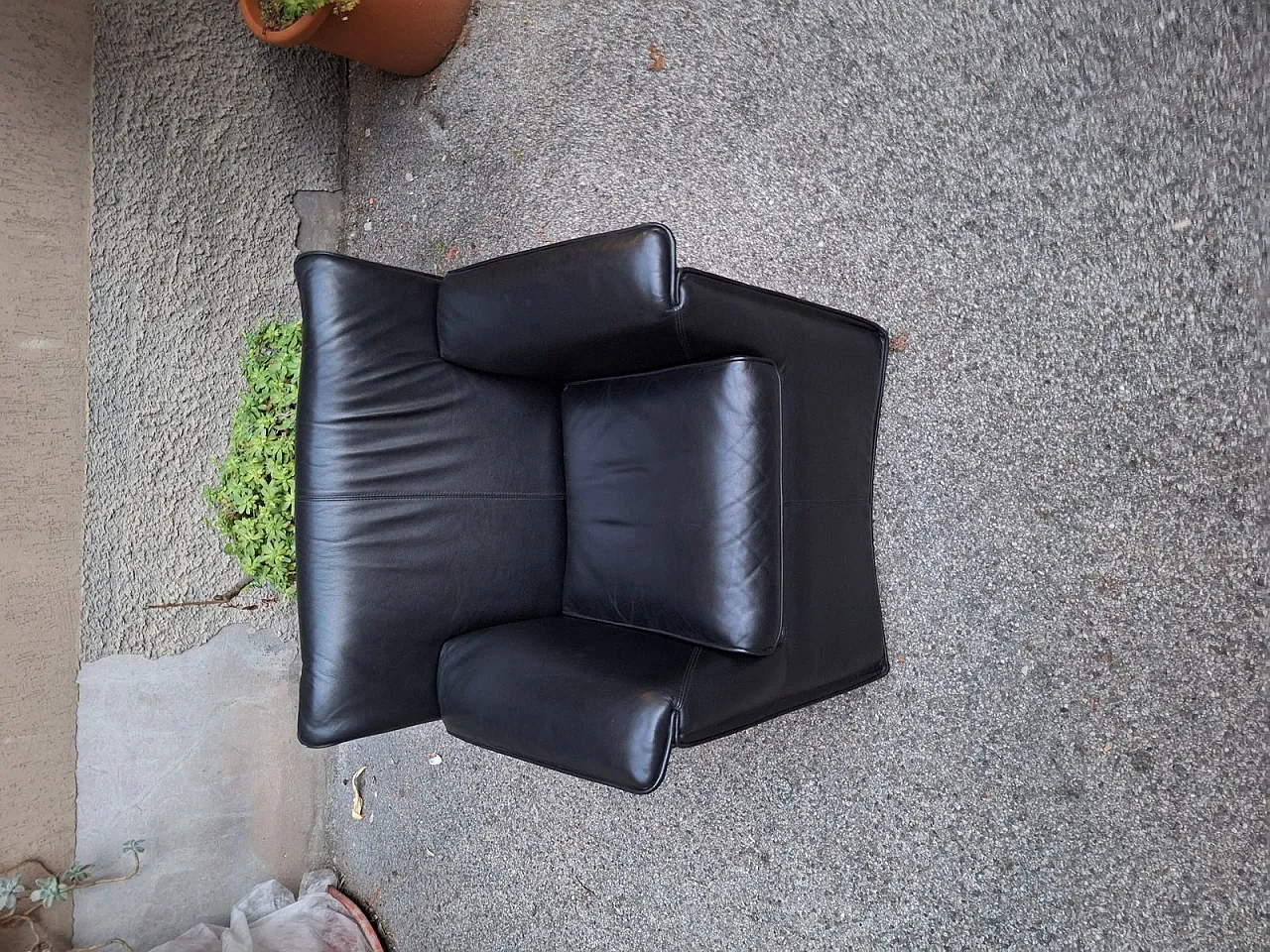 Tobia Scarpa Caramel Lauriana armchair with pouf for B&B, 1970s 8