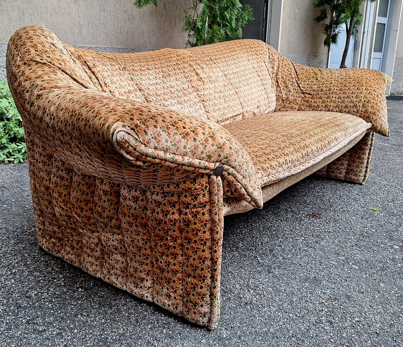 2 Seater Sofa Mod Le Stelle in Floral Fabric by Mario Bellini for B&B, 1970s 3