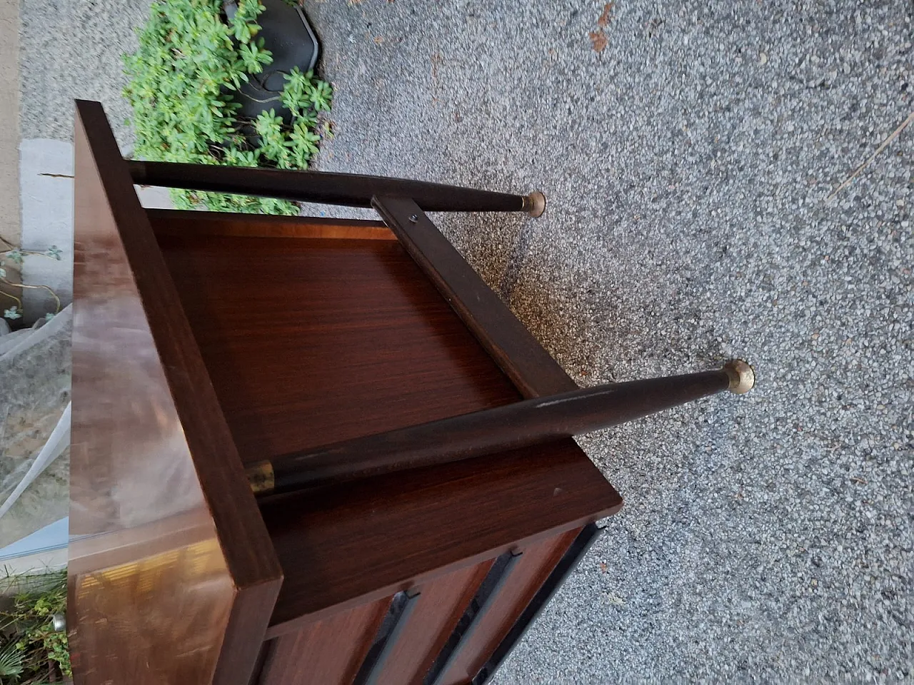 Desk in wood and brass Schirolli Mantova, 1950s 7