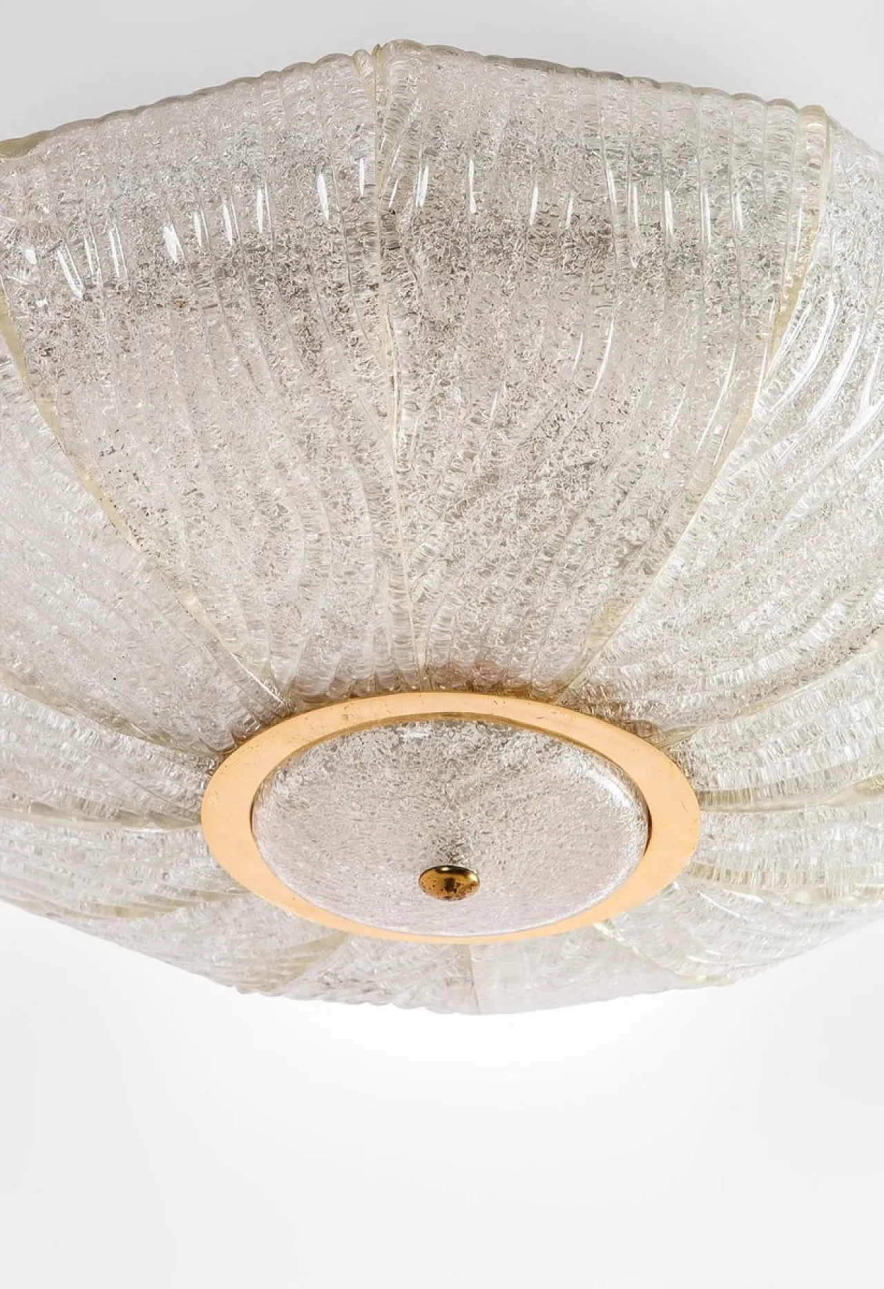 Ceiling Light Royal Model in Iron, Brass and Dew Glass from Barovier and Toso, 1970s 4