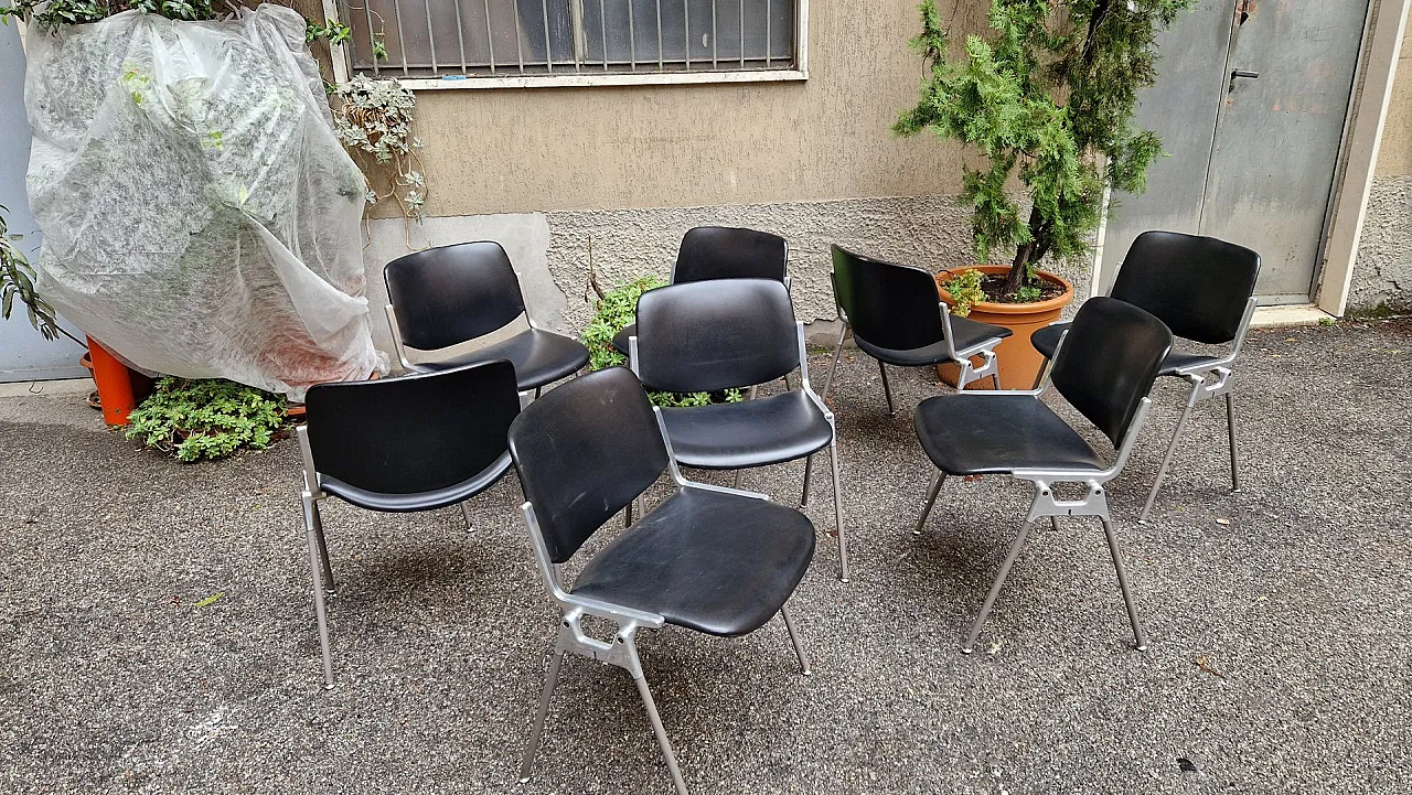 4 DSC faux leather chairs by G Piretti for Anonima Castalli, 1980s 2