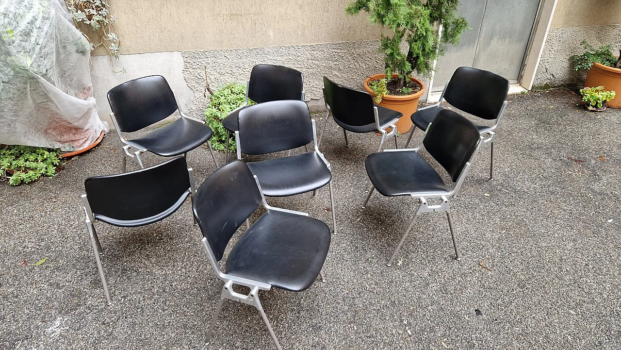 4 DSC faux leather chairs by G Piretti for Anonima Castalli, 1980s 4