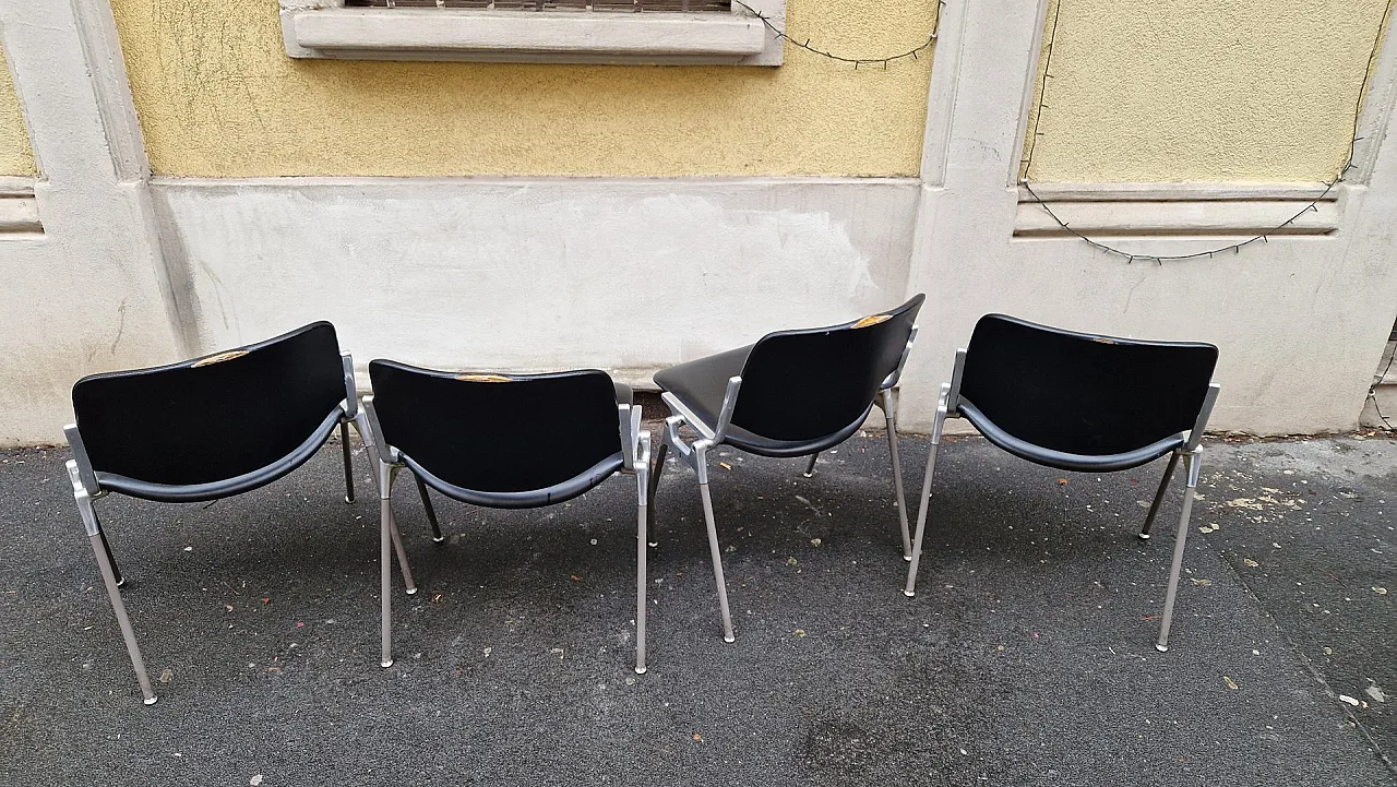 4 DSC faux leather chairs by G Piretti for Anonima Castalli, 1980s 10