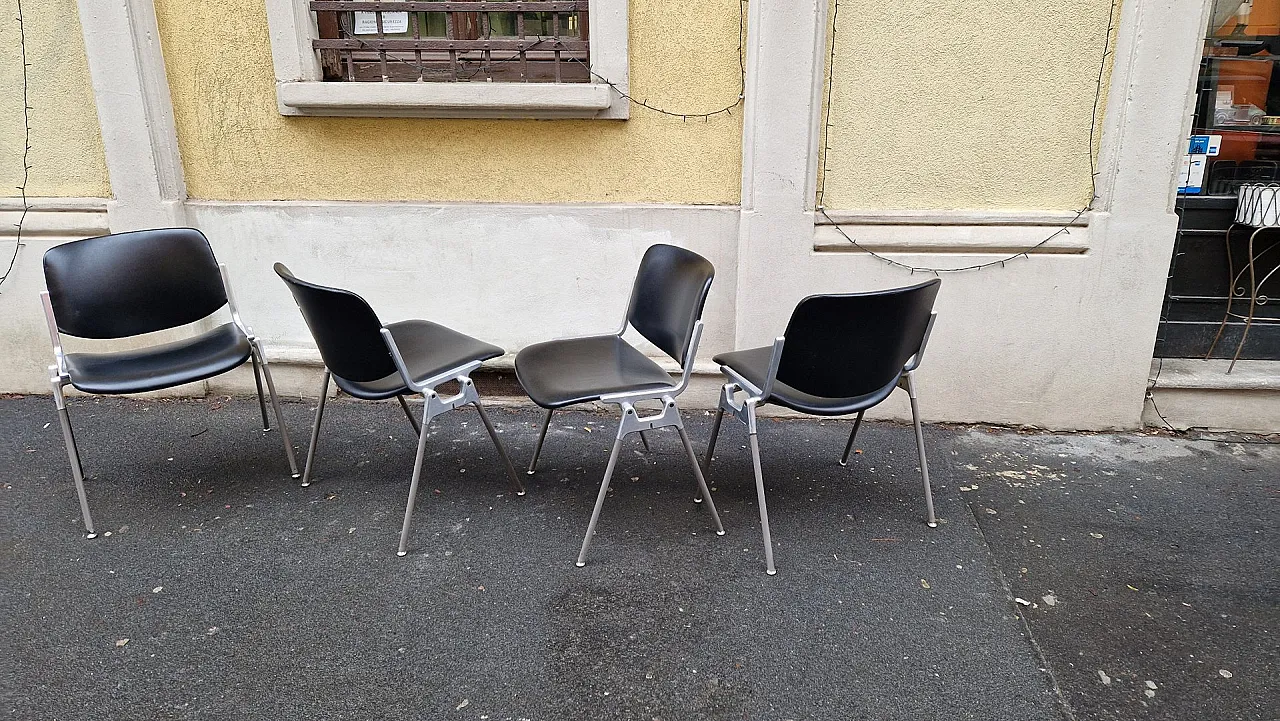 4 DSC faux leather chairs by G Piretti for Anonima Castalli, 1980s 22