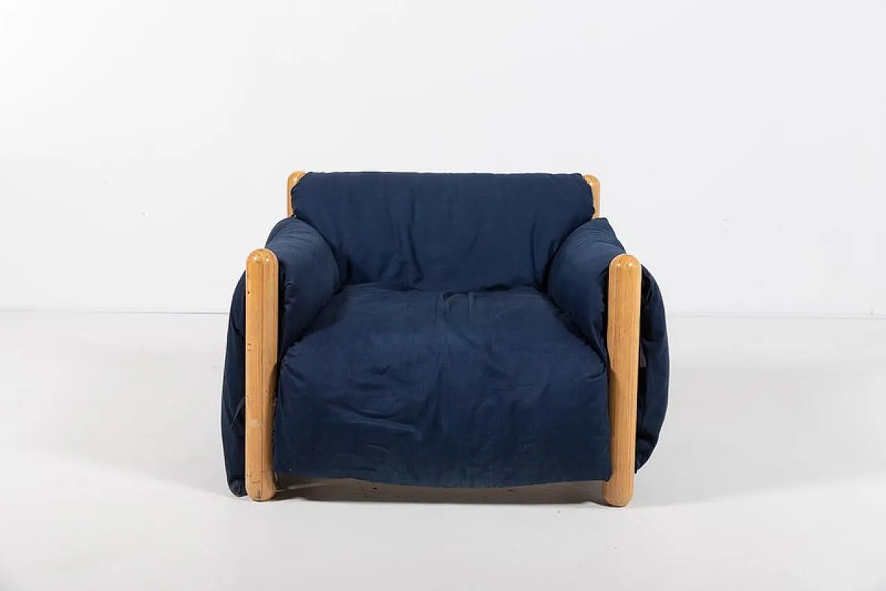 Wooden leg armchair by Enzo Mari for Driade, 1970s 2