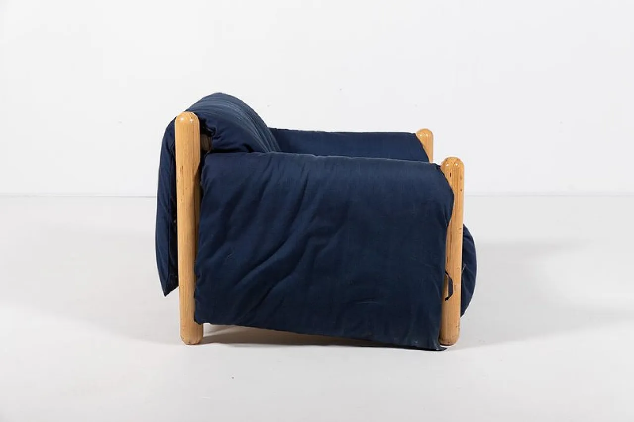 Wooden leg armchair by Enzo Mari for Driade, 1970s 4