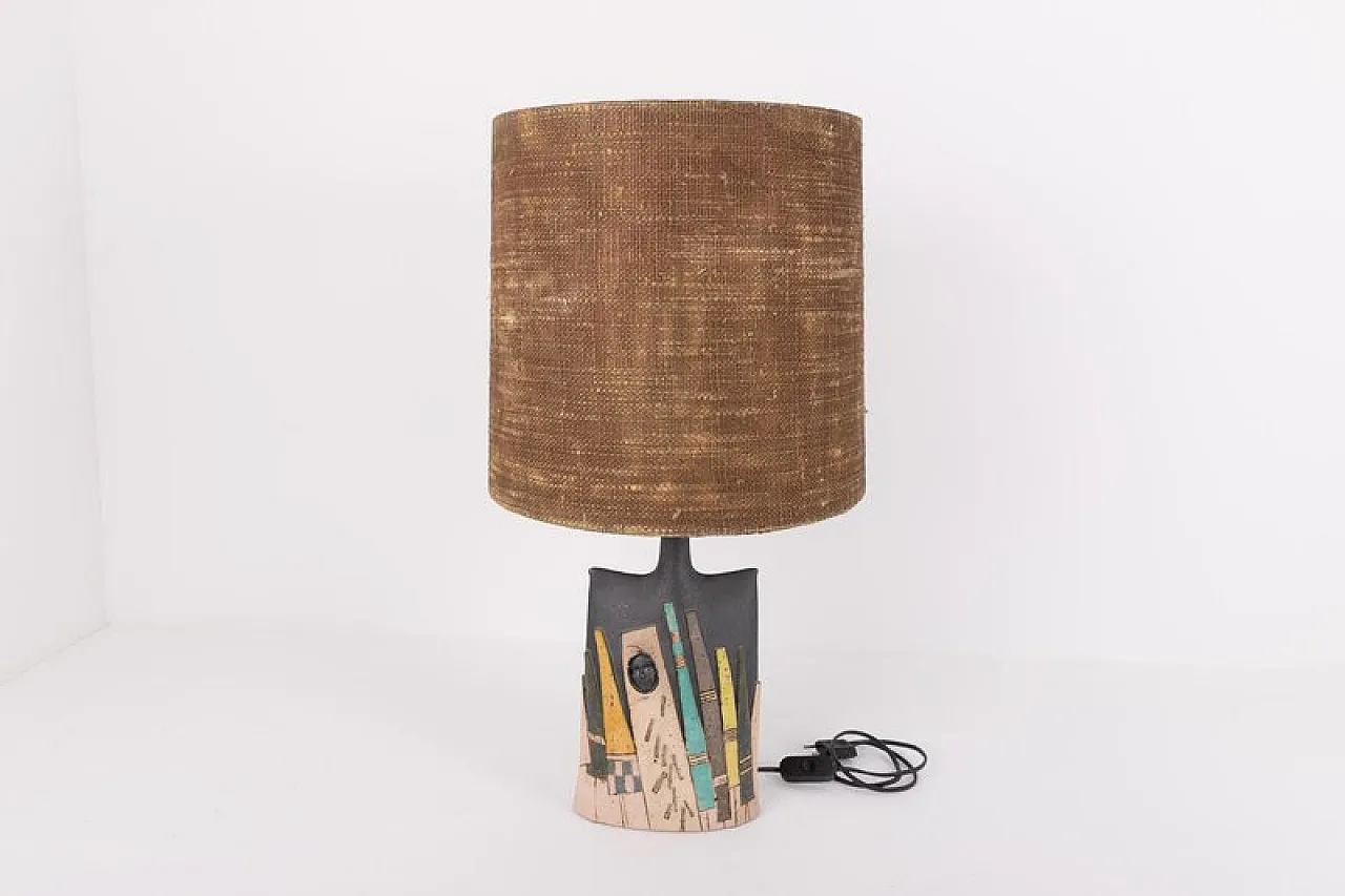 Glazed ceramic table lamp, 1970s 1