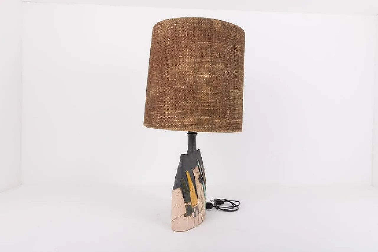 Glazed ceramic table lamp, 1970s 5