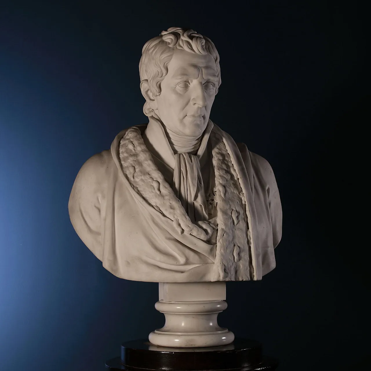 Marble bust of Baron Antonio Negri, signed and dated 1837 1