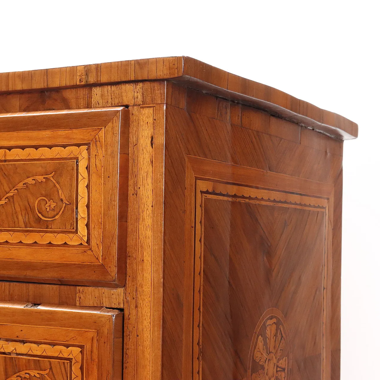 Pair of Neoclassic chest of  drawers with inlay wood, 18th century 4