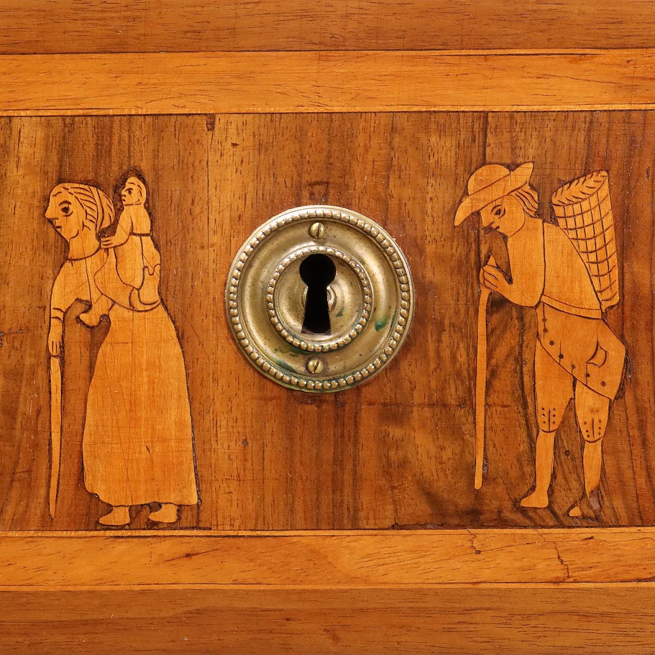 Pair of Neoclassic chest of  drawers with inlay wood, 18th century 8