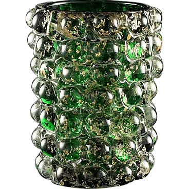 Vaso verde serie Lenti di Ercole Barovier, anni '70