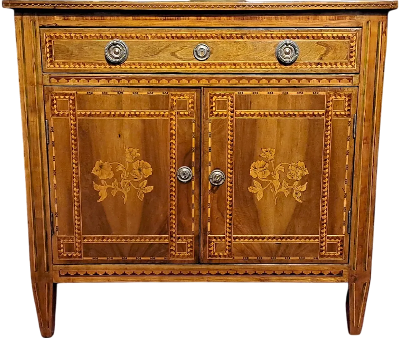 Walnut inlaid sideboard with drawers Northern Europe, 19th century 11