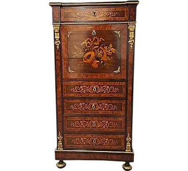 Napoleon III inlaid wood French secretaire, 19th century