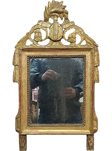 Small framed gilded mirror, France, early 19th century