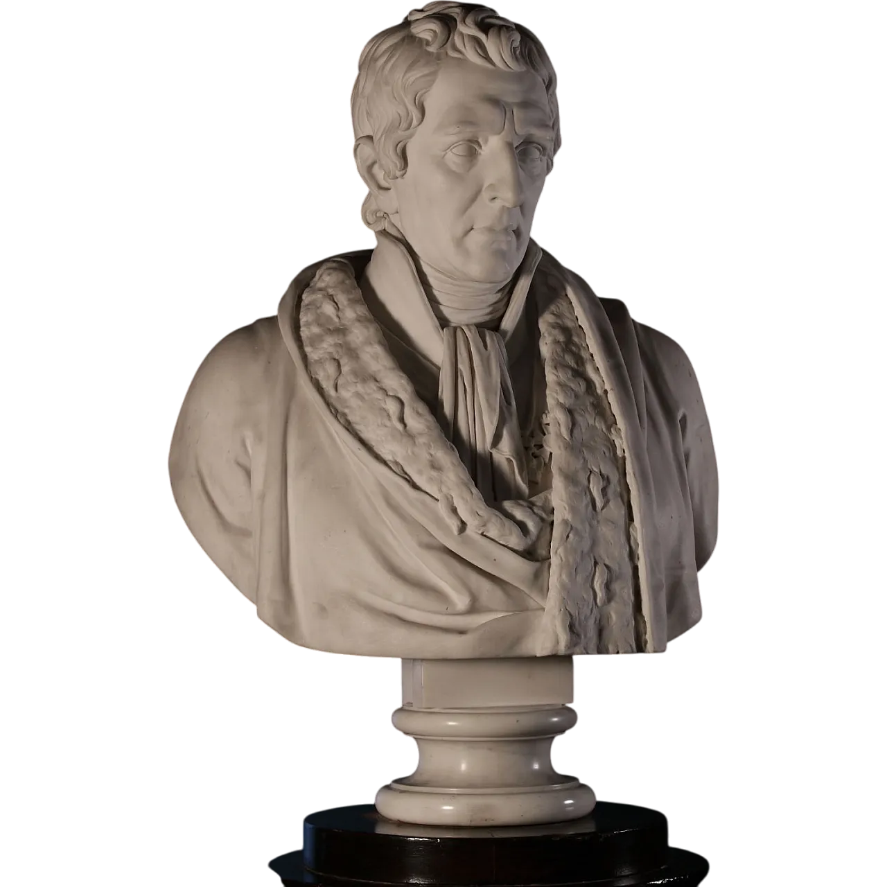 Marble bust of Baron Antonio Negri, signed and dated 1837 2