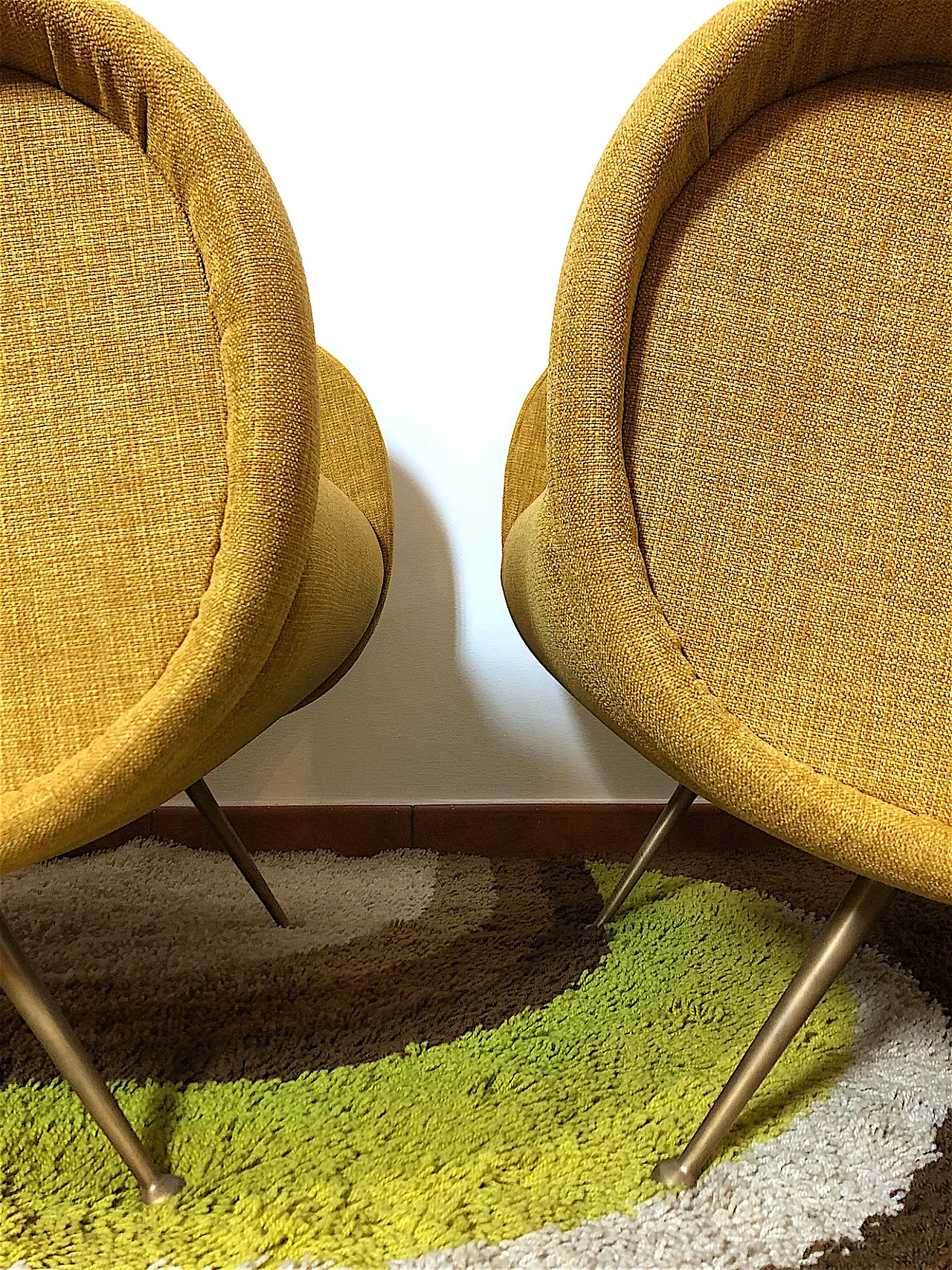 Pair of yellow armchairs in Marco Zanuso style, 50s 13