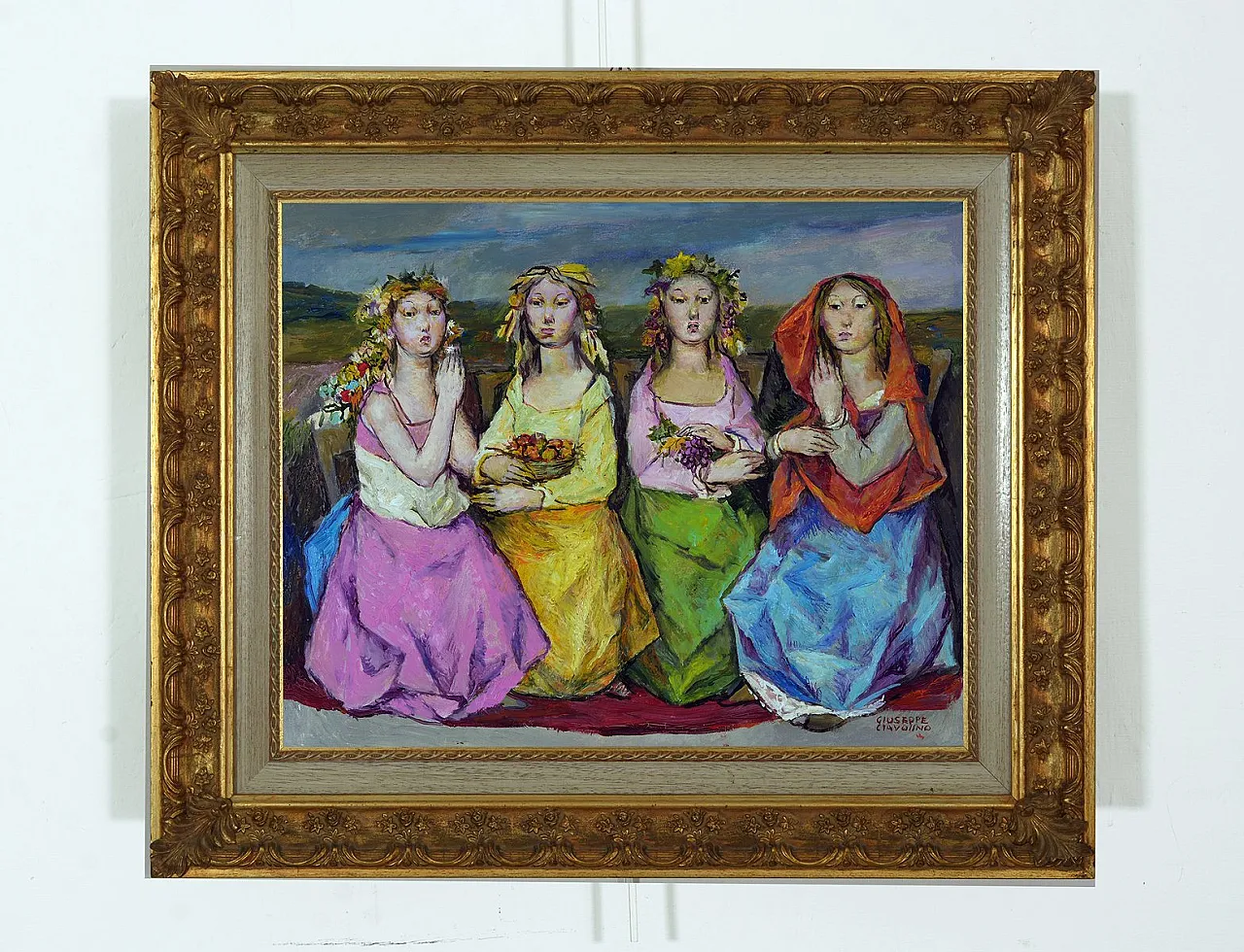 The Four Seasons by Giuseppe Ciavolino, oil on canvas, 1920s 2