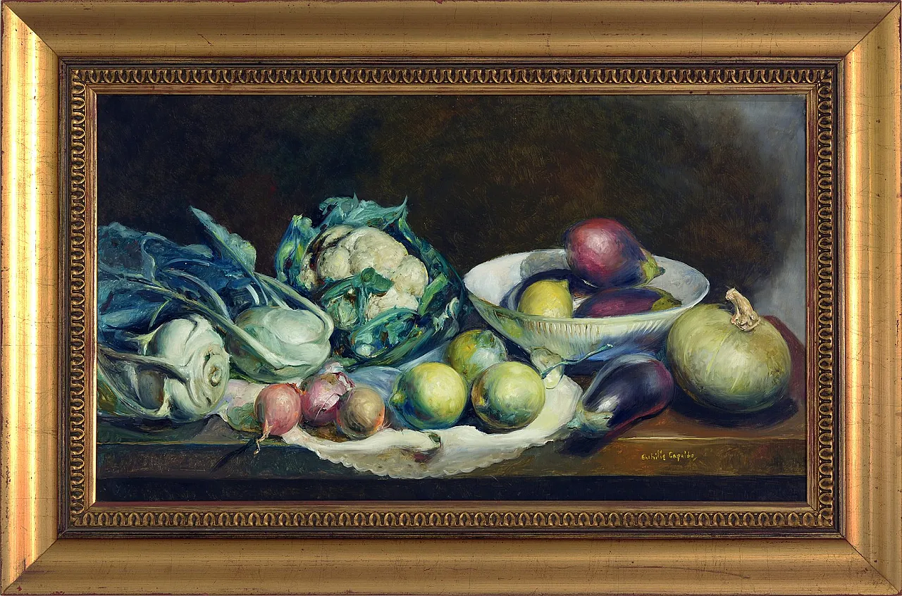 Still Life by Achille Capaldo, oil on canvas, 1930s 1