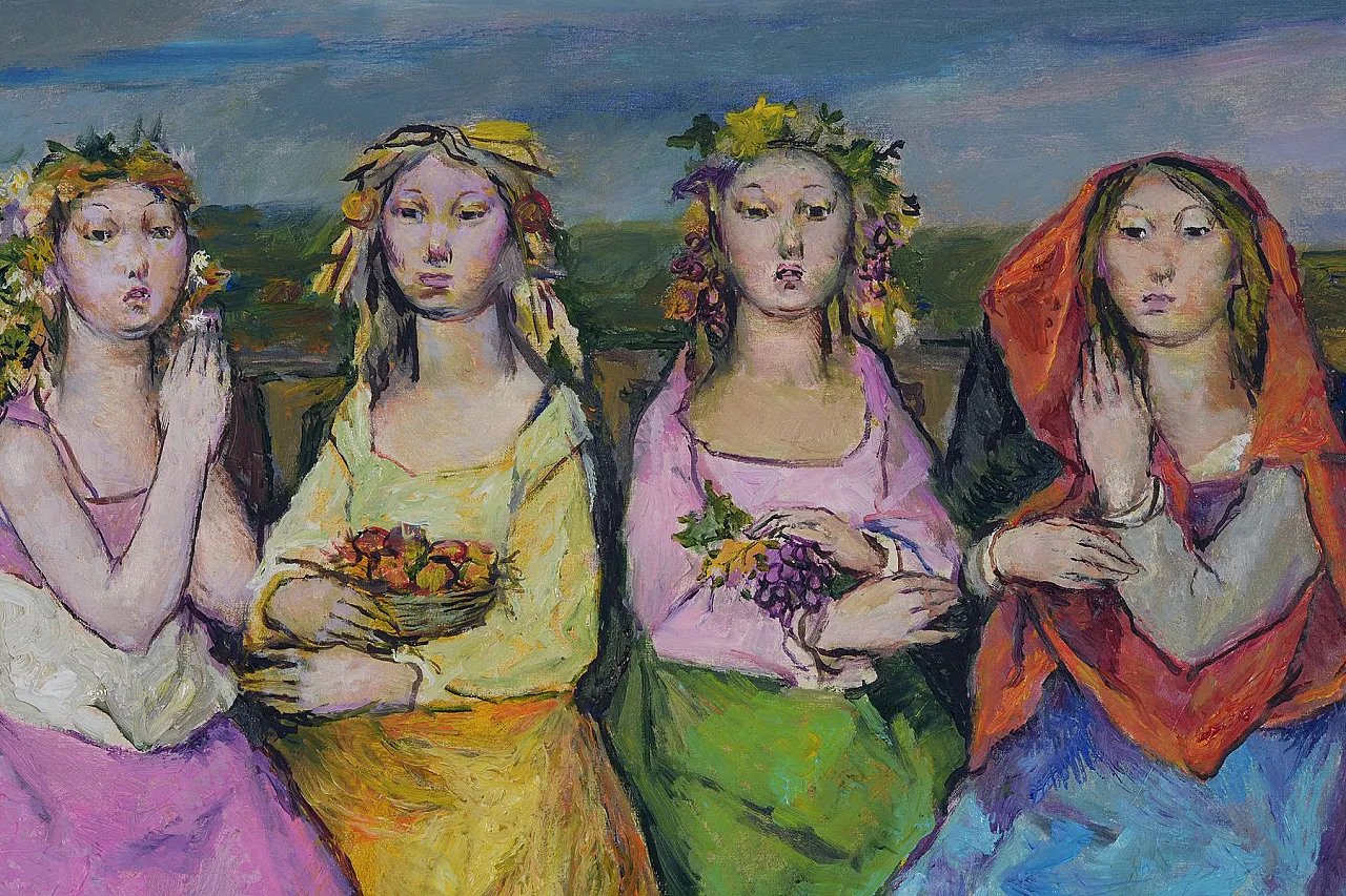 The Four Seasons by Giuseppe Ciavolino, oil on canvas, 1920s 7