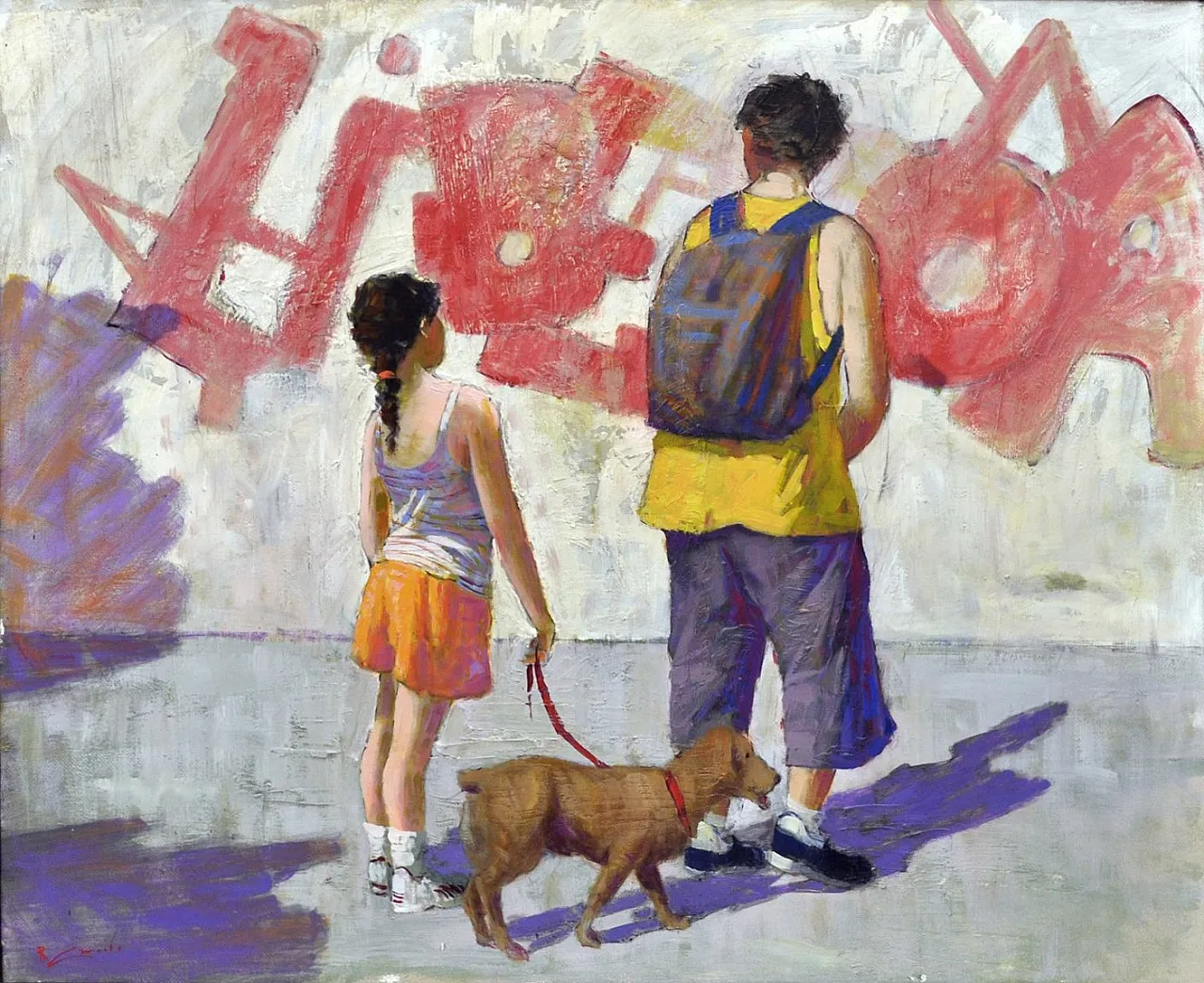 Graffito Rosso by Renato Criscuolo, oil on canvas, 2000s 2