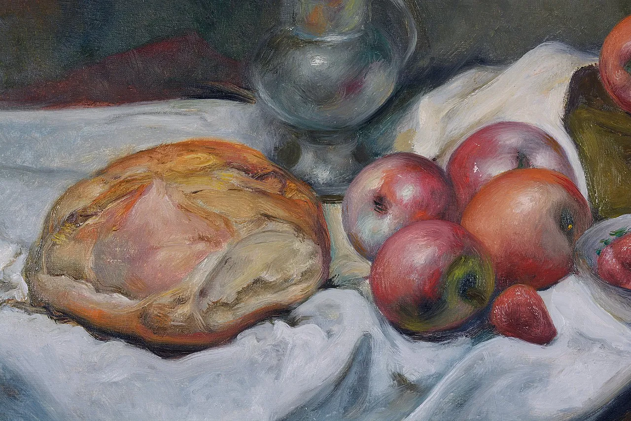 Still Life by Achille Capaldo, oil on canvas with frame, 1930s 3